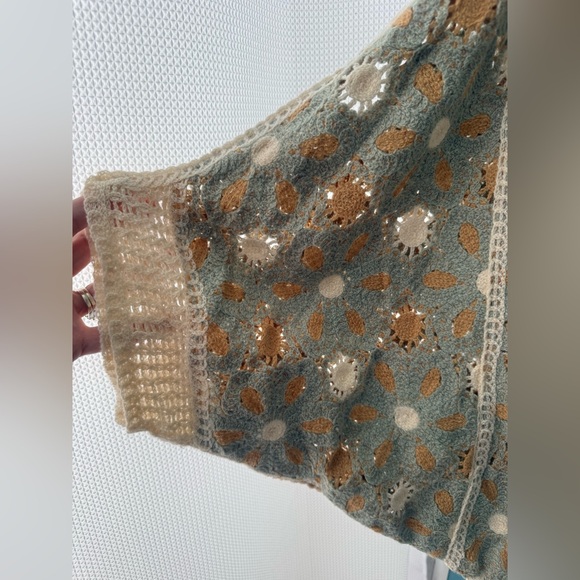 POL Daisy Crochet Floral Dolman Sleeve Cardigan Boho Open Front One Size - Picture 5 of 11